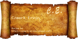 Czmerk Ervin névjegykártya
